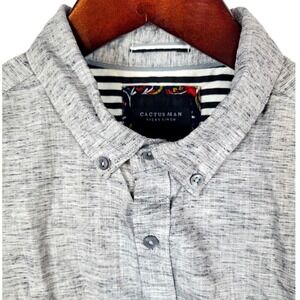 Cactus Man Ricky Singh Gray Short Sleeve Button Up Casual Shirt